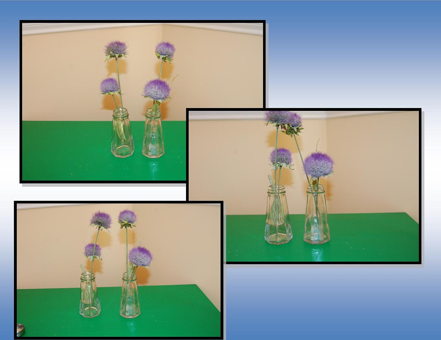 Charming Gemco Glass Salt and Pepper Shakers Bud Vase Restaurant Ware