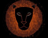 Lion illustration wall art print