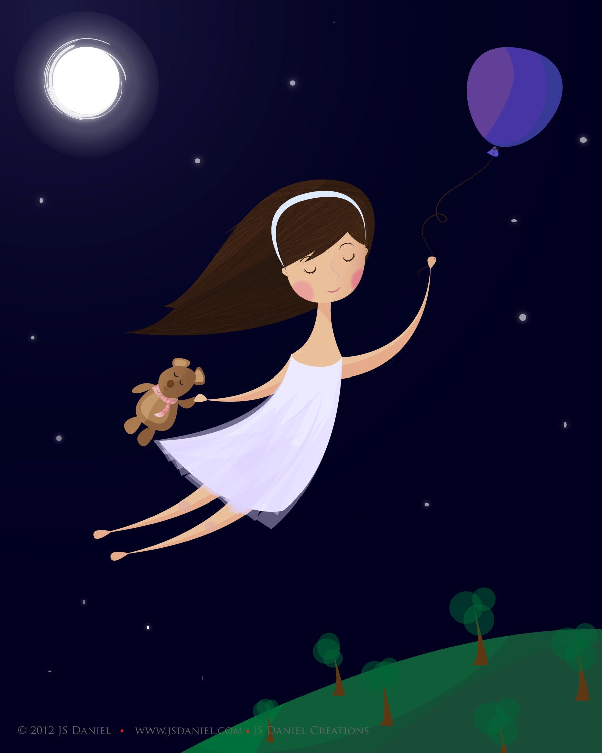 Dreams illustration wall art print