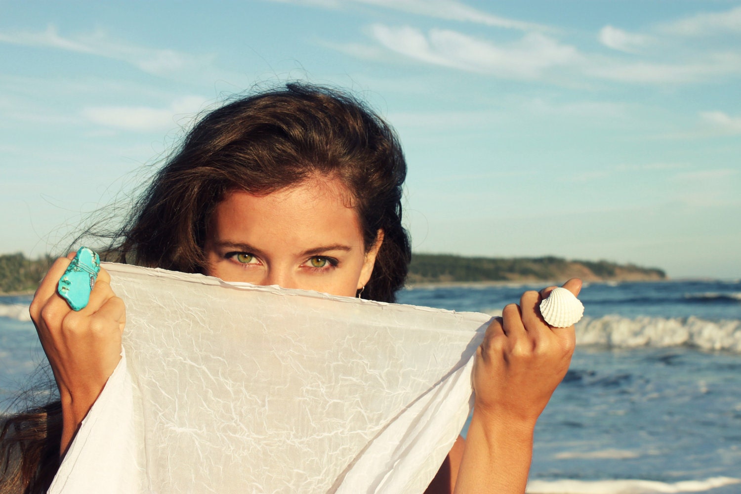 Surf - Adjustable Pure White Seashell Ring