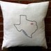Hand-Embroidered Accent Pillow Cover - Custom State Wedding Pillow - Bespoke Cushion