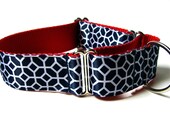 Red White and Blue Dog Collar Martingale Dog Collar 1.5"