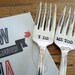 I Do, Me Too Wedding Cake Fork Set  - Hand Stamped - Vintage Wedding - Wedding Date on handles