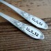 I Do, Me Too Wedding Cake Fork Set  - Hand Stamped - Personalized with your Wedding Date - Vintage
