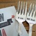 I Do, Me Too Wedding Cake Fork Set  - Hand Stamped - Personalized with your Wedding Date - Vintage