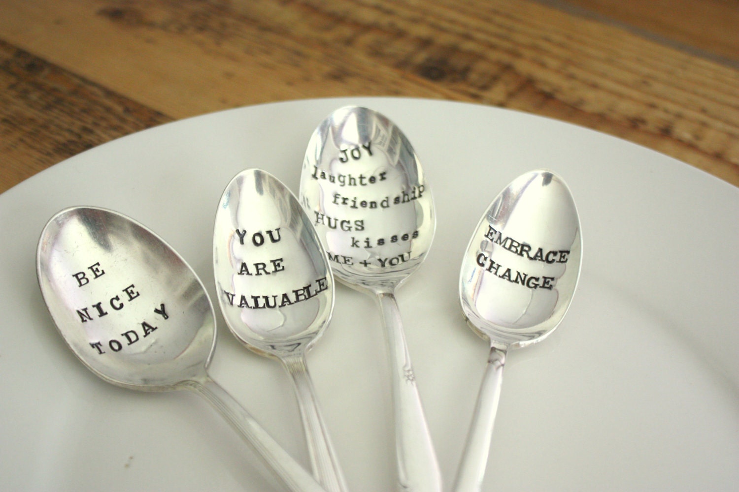 The Word Spoon - Personalize - Hand Stamped Vintage Upcycled Gift - 2012 Original forsuchatimedesigns