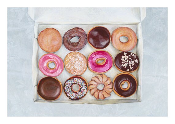 Krispy Kreme dozen. Limited edition giclée print, A2.