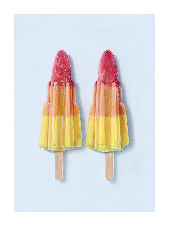 Rocket lolly ices. Limited edition giclée print, 30 x 40cm (11.8" x 15.7")