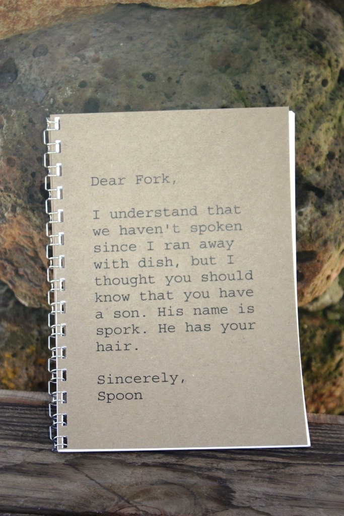 Journal - Dear Fork, Sincerely Spoon