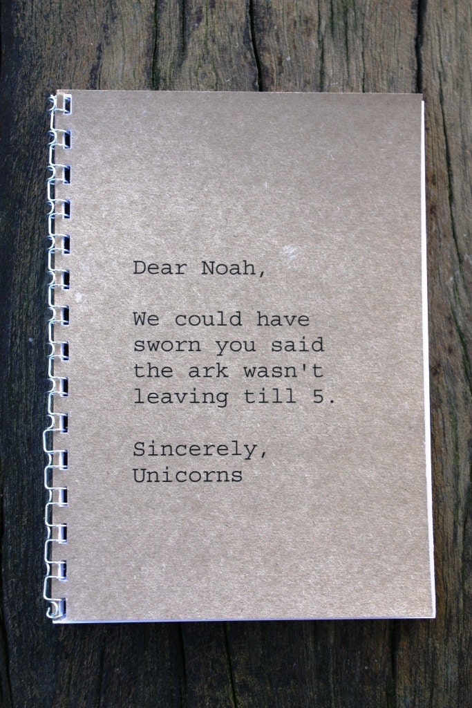 Journal - Dear Noah, Sincerely the Unicorns