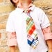 Seaside Plaid necktie for boys, choose your size FREE SHIPPING