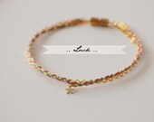 Tiny Star Luck Bracelet - Summer colors and gold filled chain