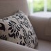 Damask Home Decor Pillow Cover Cream Cotton Black Damask Graphic Floral Print 12 x 16