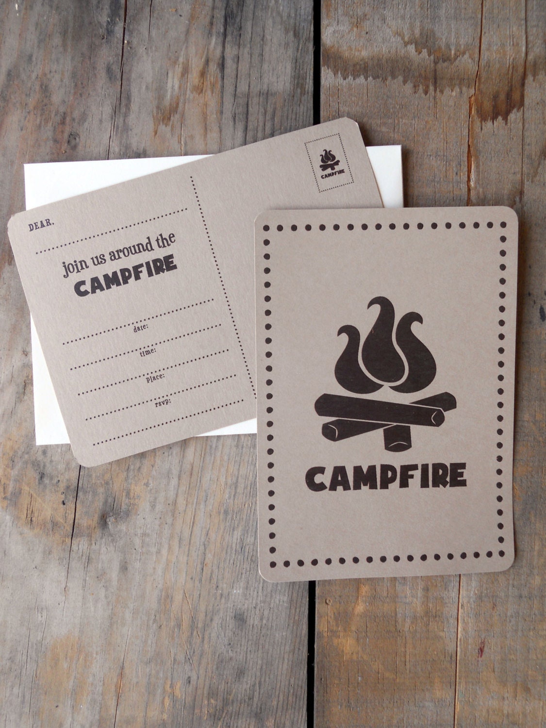 Rustic Invitation - Join Us Around the Campfire - set of 12, fill in details