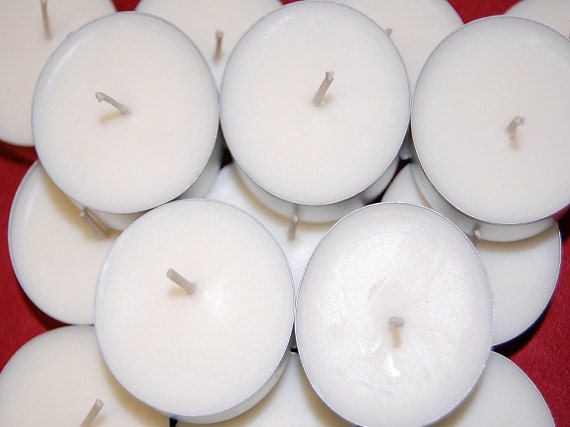 50 Pack Scented Soy Tea Lights, Handmade Candles
