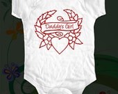 Daddy's Girl Tattoo Heart - saying printed on Infant Baby Onesie, Infant Tee, Toddler T-Shirts