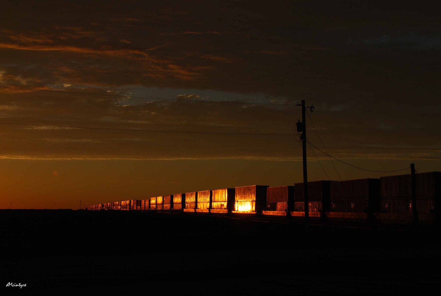 fine art photography - Train Reflection - Sunset - nature photography - Oklahoma - Home Decor - Wall Art