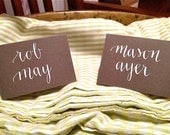 WEDDING PLACECARD CALLIGRAPHY in Longbottom Style