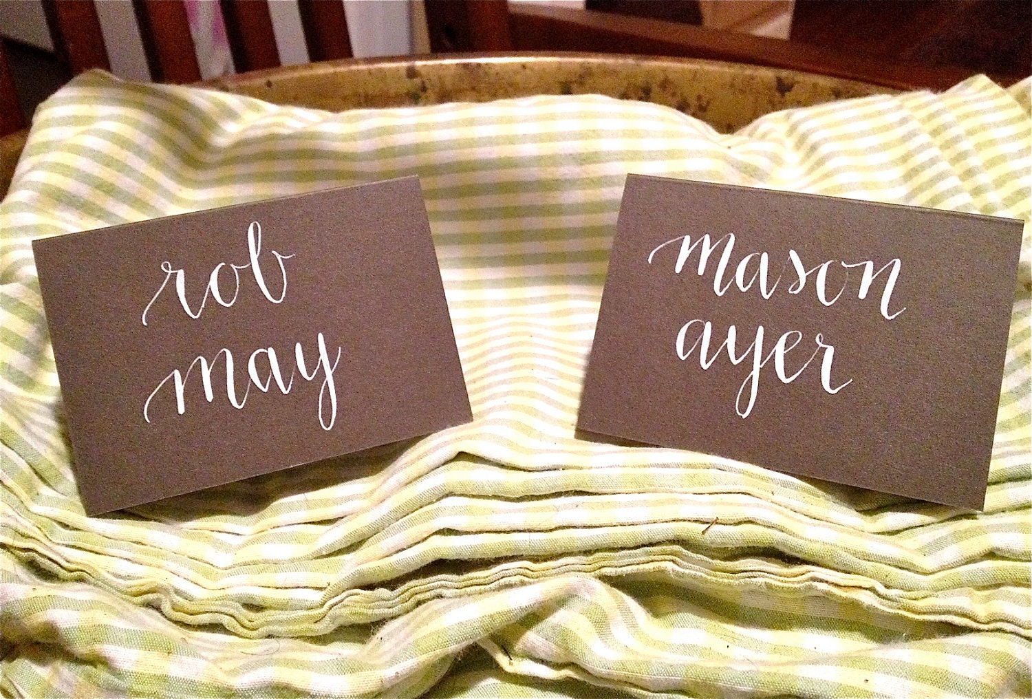 WEDDING PLACECARD CALLIGRAPHY in Longbottom Style