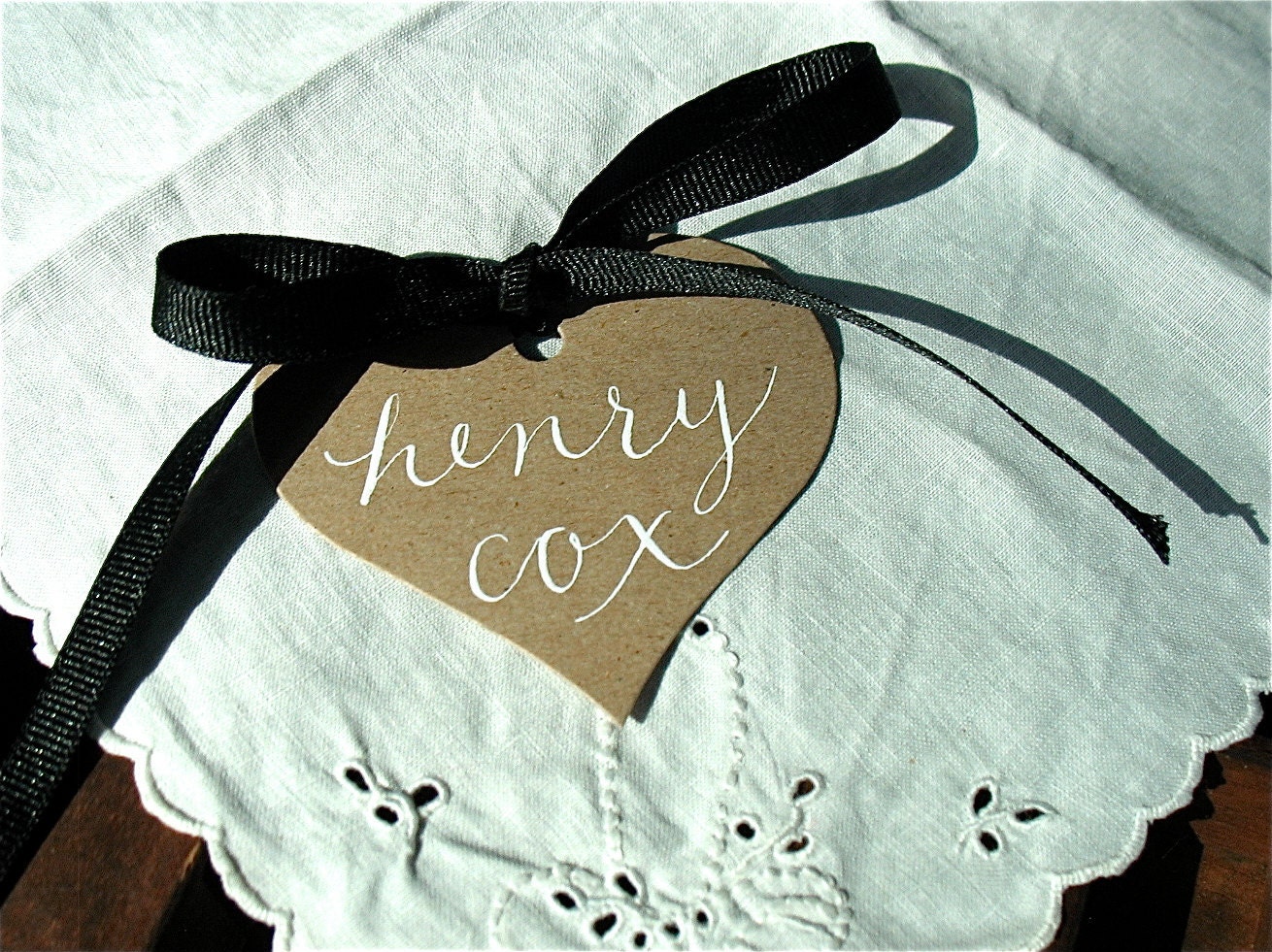 WEDDING PLACECARD CALLIGRAPHY in Longbottom Style