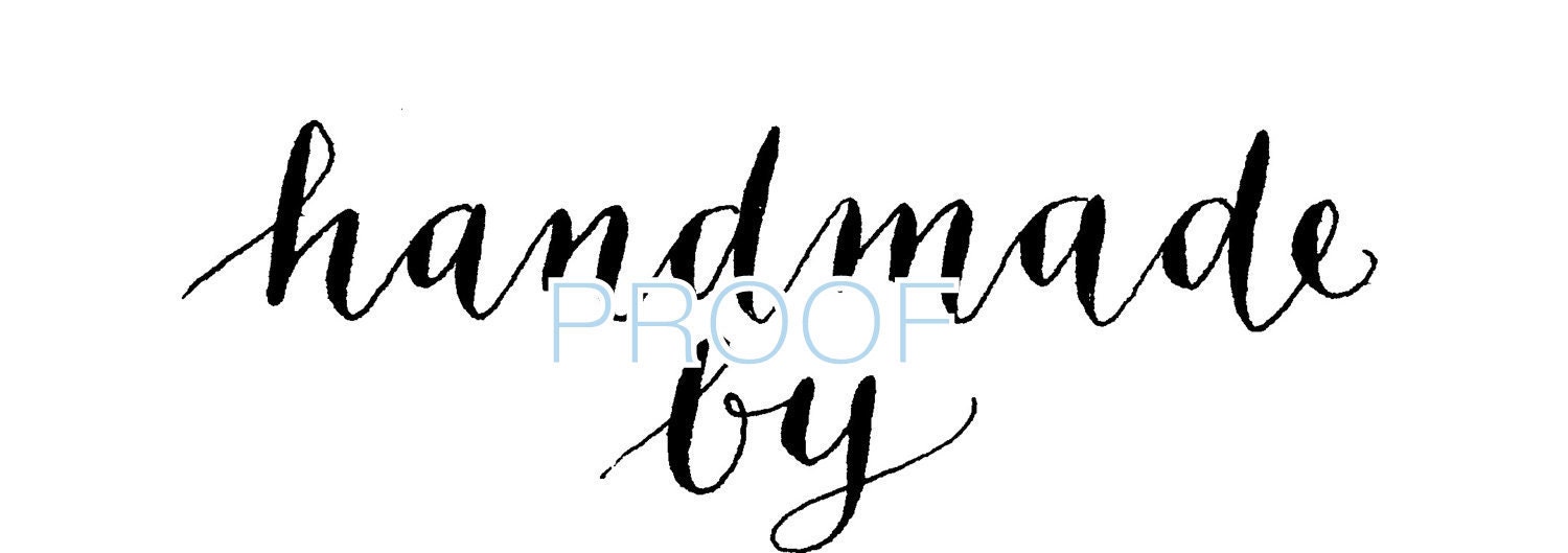 SHOP NAME STAMP - Branding, Company, Custom - "Handmade By" - Wooden Handle