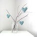 Set of 3 Hearts: Hand Knit Decor Ornaments WITH Hangers