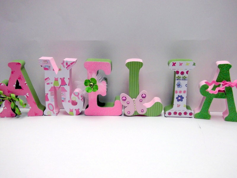 Set of 9 SMALL wood letters customized for your decor gift personalized home decor  Upper case only in Small size