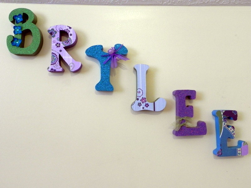 Set of 8 SMALL wood letters customized for your decor gift personalized home decor  Upper case only in Small size