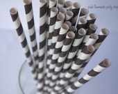 SUPER BLACK & WHITE Stripes-- Paper Straws --25ct with Free Printable diy Flags Il_170x135