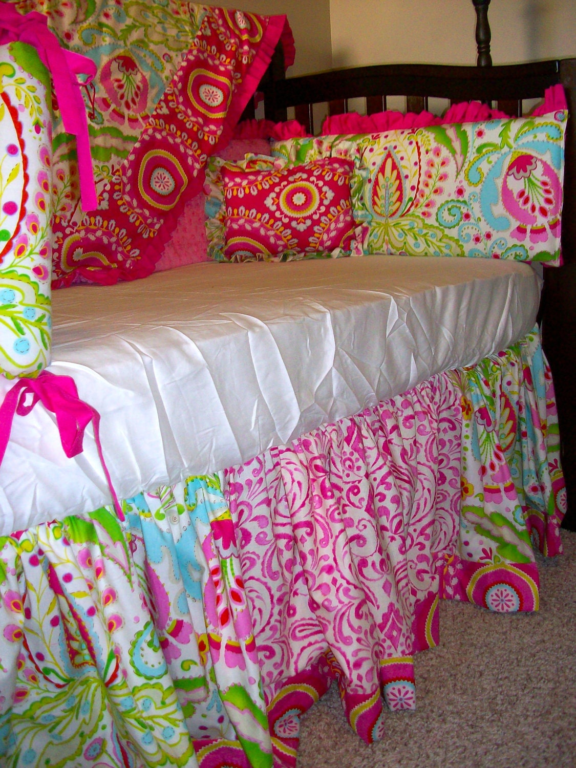 Custom Designed Crib Bedding Using Dena Fishbein's Kumari Garden