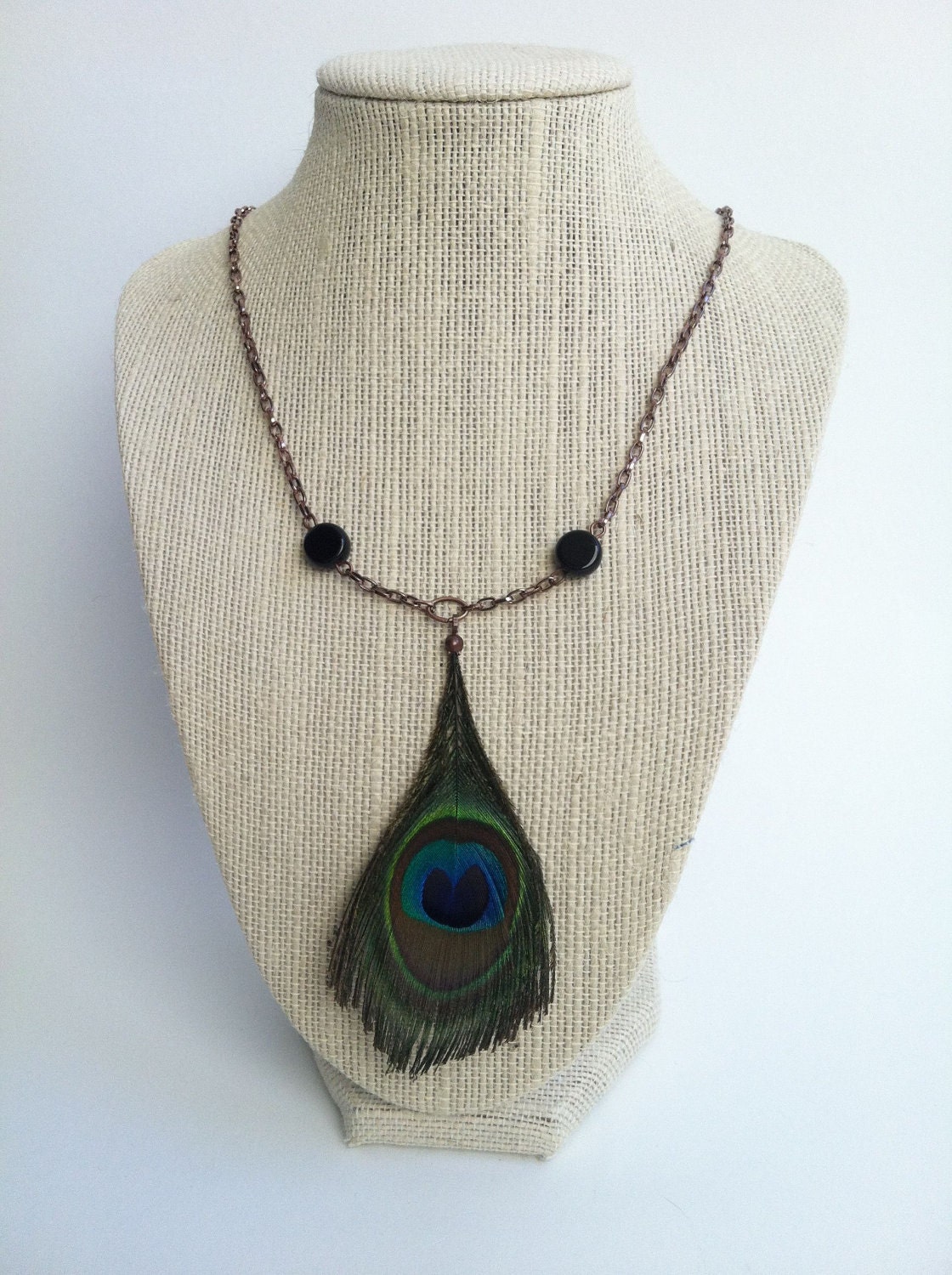 Peacock Feather Necklace - Boho Chic Gypsy Necklace