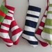 6 SEUSS Christmas Stockings - Pick Your Colors - Six Striped Christmas Stockings Inspired by Dr Seuss