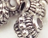 HOT SELLER Antique Silver Bali Style Pewter Bicone Spacer Beads 6.5mm ( 25 Pieces ) Jewelry Findings-1212 - KarPenaEnterprises
