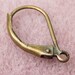 20 ANTIQUE BRASS Leverback EARWIRE Hoops 17.5x10mm, Earring Components - 20 Pieces, Jewelry Making Findings - Beadconet 1054