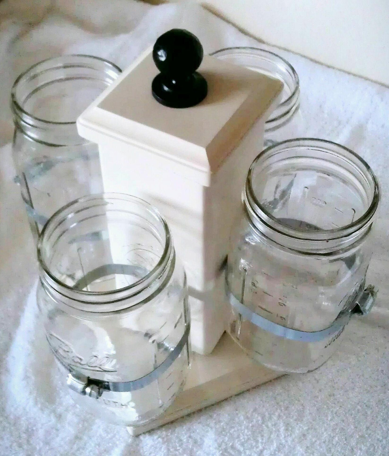Ball Jar Desk Caddy, Large, Kitchen Utensil Caddy, Desk Organizer, Utensil Caddy, Paint Brush, Pen, Pencil Holder