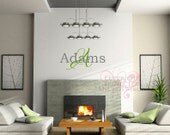 Initial with last name overlay - Vinyl Wall Art