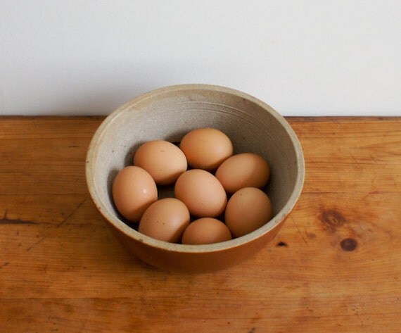 RESERVED  rustic polish sandstone bowl, farmhouse chic in brown glaze