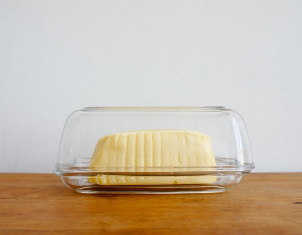 RESERVED vintage french butter dish made by duralex France