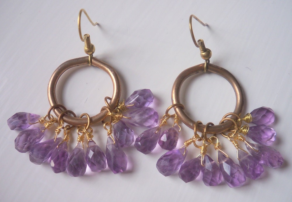 Amethyst Steampunk Earrings