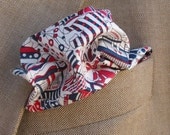Mens Pocket Square For Your Eyes Only- red and navy blue marine motifs