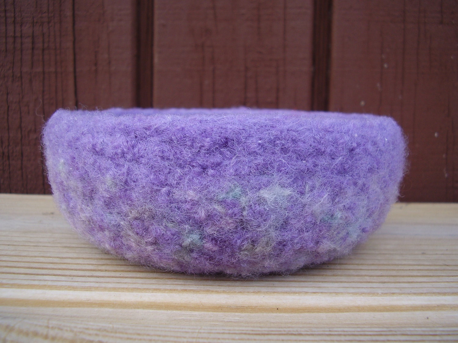 felted wool treasure bowl violet mix container