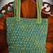Hangbag: Bright Blue and Gold Fique from Colombia