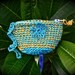 Wristlet: Small Blue and Gold Fique with Flower from Colombia