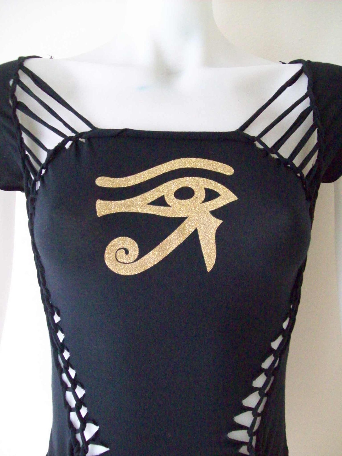 Junior / Womens Top Special Cut Shirt Series "Golden Eye of Horus" Womans Size Small, Medium, Large, XL, 2XL, 3XL