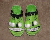 HALLOWEEN Shoes - Frankenstein's MONSTER soft slippers - Adult Size 7- 8 free shipping in USA