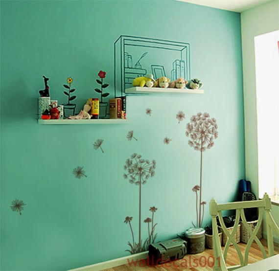 Dandelions Wall Decal  Wall Stickers -Dandelions 60" tall