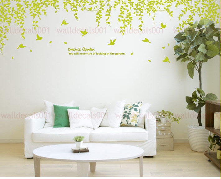 Vinyl wall decals wall stickers tree decals - Dream's garden