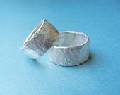 Men's Wedding Band, Women's Wedding, Silver Hammered Finish, The TWO Shall Become ONE, Mark 10.8 The two shall become one flesh