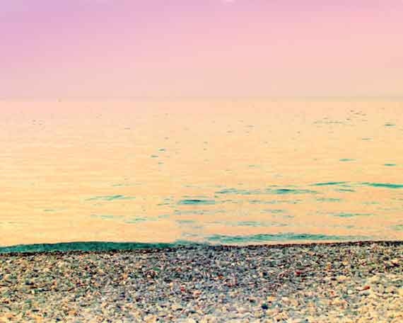 Beach Photography, Ocean Photo, Pink Ocean Print, Ocean Art Print, Minamalist