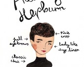 Style Icon Audrey Hepburn A5 Archival Art Print